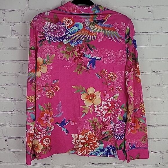 Johnny Was Pink Floral Carly Pj Set. Long Sleeve Button Up Top W/ Pants. Size XS - Picture 7 of 13